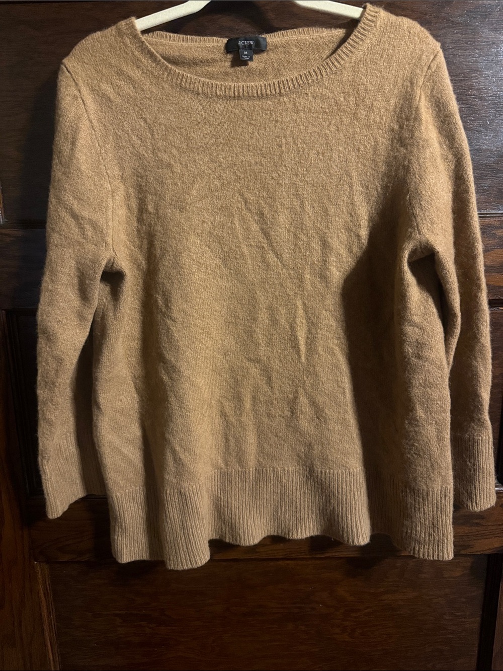 J. Crew Tan Crewneck Wool Cashmere Blend Sweater
